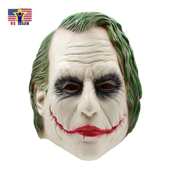 Dark Knight Joker Costume Latex Rubber Head Horror Scary Mask Halloween … - Picture 1 of 6
